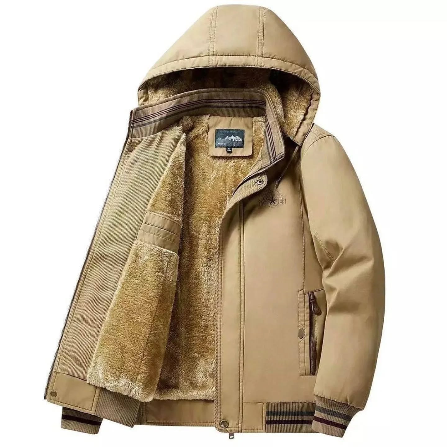 کاپشن کتان داخل خز برند جیپ