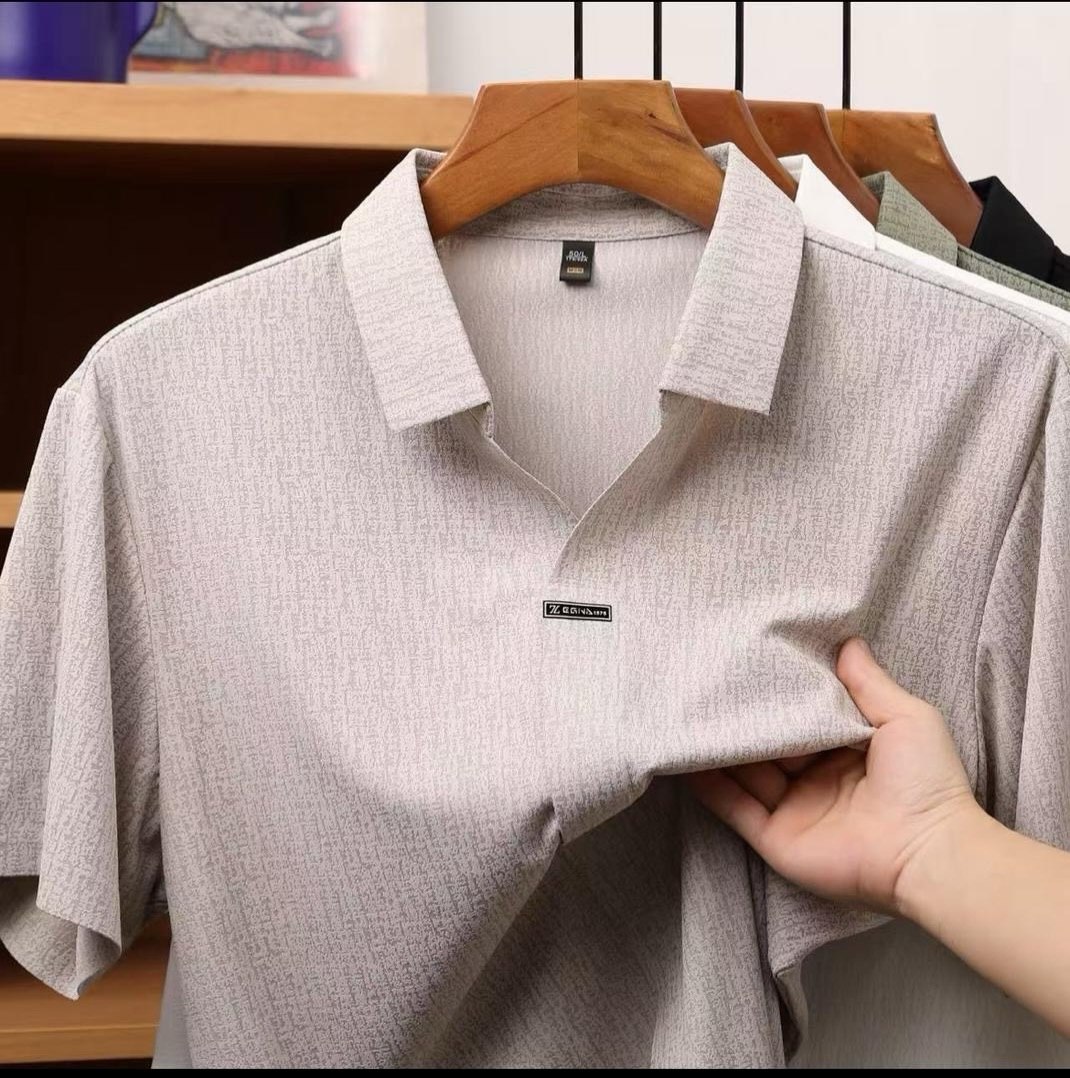 تیشرت یقه کوبایی گرم بالا پارچه مانتیگل 5رنگی و 4سایز